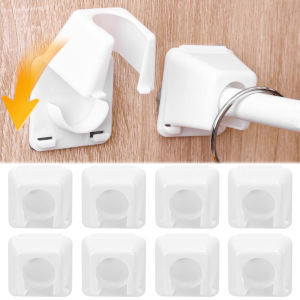 Punch-free Curtain Rod Fixed Base Hooded Rod Holder Adhesive-type  Ardrobe Hanging Clothes Rod Clothes Rod Base