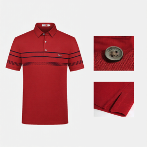 GYgoldlion | Silk Blend Polo Shirt Striped New Arrival