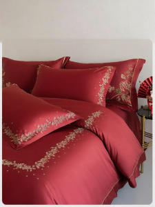 shui yang | Wedding Pure Cotton Bedding Set 4pcs Large Red