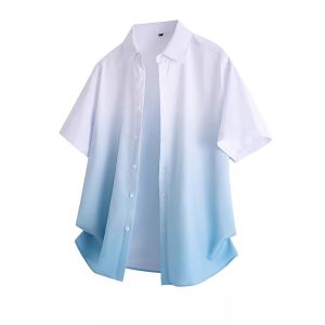 TUCANO Loose Fit Ice Silk Short Sleeve Mens Shirt Summer New Style Gradient Color Mens Fashion Polyester Fiber T-Shirt