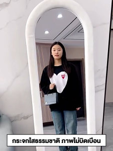 กระจกยาว ดระจกเต็มตัว กระจกเงาส่องเต็มตัว ขอบผ้ากำมะหยี่ พร้อมขาตั้ง 160/150CM มีสไตล์และเรียบง่าย เหมาะสำหรับร้านขายเสื้อผ้า ห้องนอน และหอพักหญิง