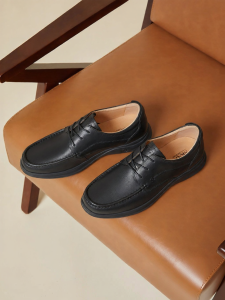 Thick Sole Height Increasing Mens Leather Shoes