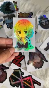Stiker Hologram Mikey chibi Tokyo Revengers ukuran 7 cm