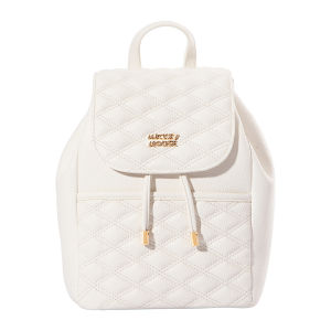 Disney Mickey Mouse Korean Version Shoulder Bag Backpack Classic White Quilted Leather with Gold Buckle for Women