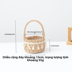 Giỏ Hoa Miếng Gỗ Giỏ Cắm Hoa Hoa Tươi Cửa Hàng Hoa Ngày Lễ Giỏ Xách Đan Mây Giỏ Hoa Quả Giỏ Đựng Đồ Dã Ngoại