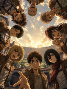 Bandai | Japan Anime Characters Attack on Titan Paint by Numbers Oil Painting Modern Wall Decor for Living Room Bedroom Gift No Frame