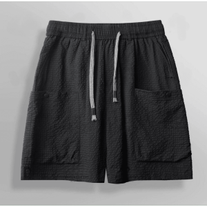 ชุดสองชิ้นลำลองสำหรับผู้ชายในช่วงฤดูร้อน ทรงหลวม แขนสั้น ฮู้ด ลายทาง ขาสั้น แฟชั่น เทรนด์ใหม่ ฤดูร้อน 2024