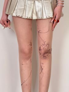 BON สไตล์จีนผีเสื้อ Tattoo Dreamy เซ็กซี่ ถุงน่อง < Ne1> ขา Shaping Pantyhose บางพร้อม Core Spun เส้นด้ายวัสดุ