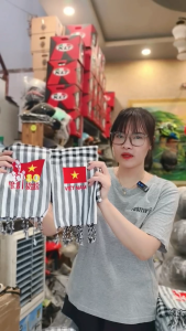 Khăn rằn thêu Logo 80 năm và cờ VN - Khăn rằn thêu 2 đầu phiên bản kỉ niệm 80 năm siêu đẹp