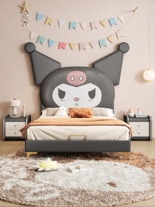 Princess Style Childrens Bed Solid Wood Single Cartoon Bedroom Furniture for Girls 1 Meter 2 Small Apartment Size