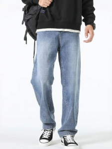Warrior | Spring and Autumn Loose Vintage Washed Straight Jeans