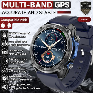 2025 New T-Rex 3 Pro Military GPS Smart Watch Built-in Dual-Band GNSS&Offline Maps Compass 860mAh Battery 10ATM Swim Smart Watch