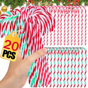 20pcs Christmas Acrylic Candy Cane Pendant Christmas Tree Ornament Christmas New Year Party Home Decoration Children Gift Toy