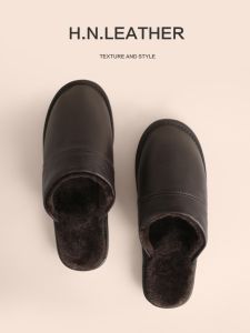 Dép Bông Da Thật Mùa Thu Đông Chống Trượt Ấm Áp Trong Nhà Cho Nam Và Nữ Dép Bốt Mùa Đông Dùng Trong Nhà
