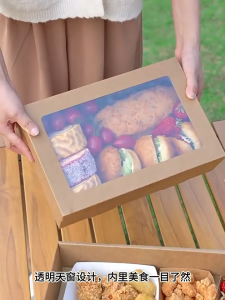 SG Specool® Disposable Kraft Paper Platter Picnic Box for Party Camping Takeaway Afternoon Tea Bento BBQ