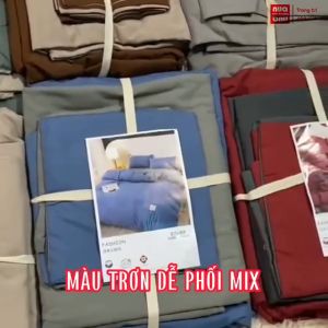 Ga Giường 1m2 1m4 1m6 1m8 Cotton Tici Màu Trơn Không Bai Xù Drap Giường Bo Chun Kín Cao Cấp