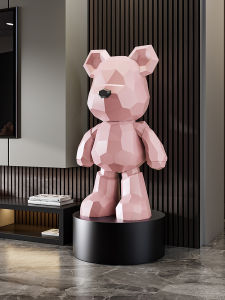 Large Geometric Violent Bear Decorative Figurine Luxury High End Living Room TV Cabinet New Home Decoration Resin Handmade Craft