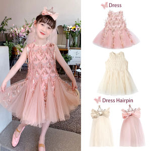 lontakids Kids Girls Summer Tassel Mesh Fishtail Dress with Pearl Sequined White Sleeveless Princess Dress with Skirt Wedding Party Birthday Gown
