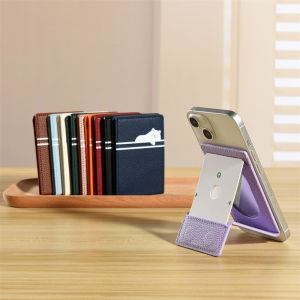 Womens Magnetic Attraction Wallet Card Holder Pure Color Leather Multi-Function Document Bag Compatible with Apple 16 15 14 13