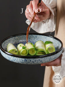 Large Size Japanese Style Ceramic Bowl Dining Utensils Deep Bowl Soup Plate JOJOS L. PD.LongLong. Porcelain Food Dish