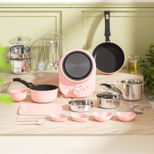 55pcs Real Cook Pretend Mini Toys Kitchen Set Childrens Cooking Toys Kids Educational Play House Toys Kitchenware Set Mainan dapur memasak kanak-kanak