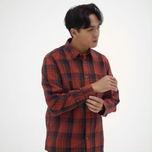 M.Gee Kemeja Lengan Panjang Pria Mgee Original Texas C016 Red