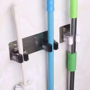 Adhesive Multi-Purpose Hooks Wall Mounted Mop Organizer Holder RackBrush Broom Hanger Hook Kitchen Bathroom Strong Hooks