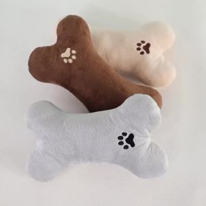 Pet Pillow Chew Toy Bone Shape Plush Dog Cat Toy Non-Toxic Soft Chew Resistant Pillow Toy For Puppies Kittens Pet supplies