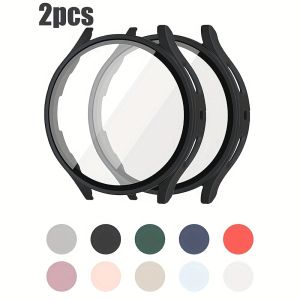 2pcs Watch Case+Glass for Samsung galaxy Watch Series 4 5 6 7 40/44mm Drop-proof and scratch-proof full-coverage protective case