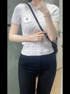 RL Embroidered Horse Logo Women's Slim Fit Short Sleeve T-Shirt