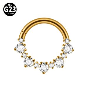 Bông Tai Tròn Titan G23 8mm Đính Đá Zirconia Không Gây Dị Ứng Kiểu Huggie Trang Sức Thời Trang Mạ Vàng/bạc.