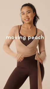 Moving Peach Women yoga dài tay áo 2 chiều Tie-up chéo trên đầu thoáng khí nhẹ Pilates phòng tập thể dục khiêu vũ mặc hàng ngày asq (mới)