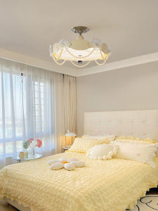 OUCHAO | Vintage French Style Glass Pearl Floral Full Spectrum Eye Protection Ceiling Light