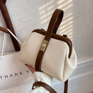 Fashionable Vintage Shell Handbag Womens Spring Summer New Style Soft PU Leather Crossbody Bag Korean Style Single Shoulder Bag