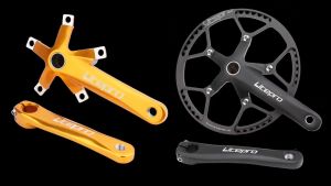 Litepro Hollow Crankset with BB Folding Bike BCD 130 - Crank Seli - Red