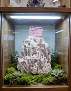 rare big pink raw tourmaline
