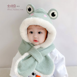 Baby Autumn and Winter Baby Childrens Hat Scarf Single-Layer Fleece-Lined Earmuffs Hat Cute Super Cute Boys and Girls Winter