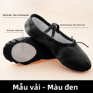 Giày Múa Ballet Cho Bé Không Cần Buộc Dây Đế Mềm