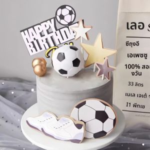 ฟุตบอลเด็กเค้ก Topper กับ Field Player ตัวเลขสําหรับวันเกิดธีมกีฬา Cupcake ตกแต่งเทียนวันเกิด
