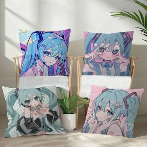 Music H-Hatsune Girl M-Mikues Cushion Cover Car Throw Pillow Case For Sofa Car Christmas Gift
