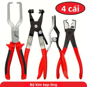 Bộ Kìm Kẹp Ống 4 Chiếc Chuyên Dụng Sửa Chữa Ô Tô Đa Năng Kẹp Lọc Tách Ống Dầu Xe Hơi Thiết Kế Tiết Kiệm Sức Lao Động Tay Cầm Cong Thép 45