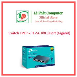 Switch 8Port TP-Link TL-SG108 (10/100/1000Mbps) - Hàng Chính Hãng - Bảo hành 24 tháng - Vỏ Thép