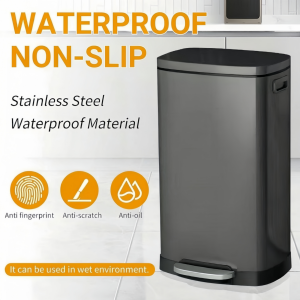 20L 30L 50L Tong sampah besar Big dustbin kitchen Pedal rubbish low closing Stainless steel big bin 垃圾桶