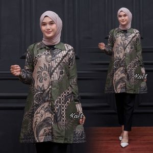 Tunik Batik Wanita Tunik Batik Pekalongan Murah Lengan Tiga Perempat Motif Terbaru Seragam Pesta Resepsi Kantor Dinas Keren Trendy dan Adem New Modern Batik Kualitas Butik - Batik Mamas Collection SV T01