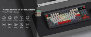 Womier M87 Pro Retro Grey Red 75% Gaming Keyboard with OLED Display&Knob Bluetooth 5.1/2.4GHz /USB-C Wireless Mechanical Keyboard with Hot-Swappable Custom Switch Compact Gamer RGB Keyboard