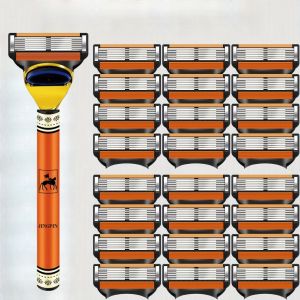 Lưỡi Dao Cạo An Toàn 6 Lớp Bằng Thép Không Gỉ Cao Cấp - Hộp Mực Thay Thế Tương Thích Với Máy Cạo Râu