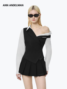 ANN ANDELMAN | French Style Off-shoulder Faux Two-piece Shaping Top
