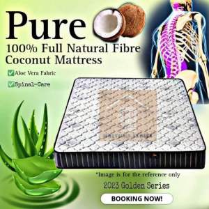 {Ready Stock} Fibre King PURE 100% 7"/4" Full Natural Fibre Coconut Mattress /Fibre Coconut Mattress/ Fibre Coconut Husk/ Tilam Sabut/NO Spring/ Single/Super Single/Queen/ King /Fibre King / Fibre King Mattress / Fibre Star