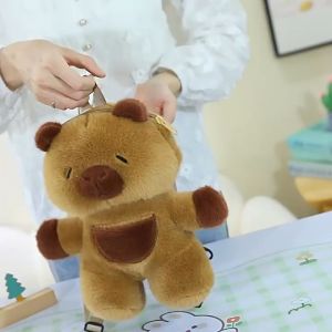Ba lô Kapybara túi đeo chéo phủ lông sức chứa lớn hình hoạt hình capybara dễ thương
