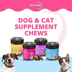 Pet Logic Skin & Coat Health + Strong Bones & Joints Dog & Cat Treats Supplement Snack : Dog Probiotics Dog Multivitamins Dog Supplements Appetite Booster for Dogs Puppy Food Adult Dog Food for Silky Fur & Jolly Joints .